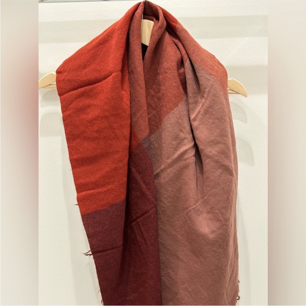 Wilfred Red Purple Wool Square Scarf